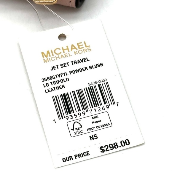 Michael Kors Large Trifold Wallet Powder Blush - Picture 7 of 7